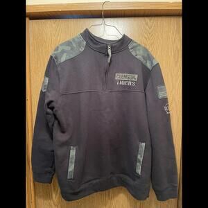 Men's Colosseum Black Clemson Tigers OHT Military Appreciation Commo Fleece Med.